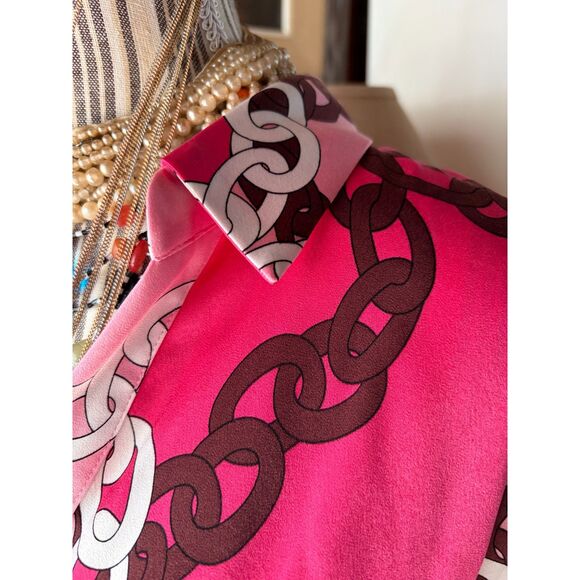 Pink 3/4 Sleeve Patterned Dress, UK Sizing XL Plus Size NWT - Picture 9 of 15